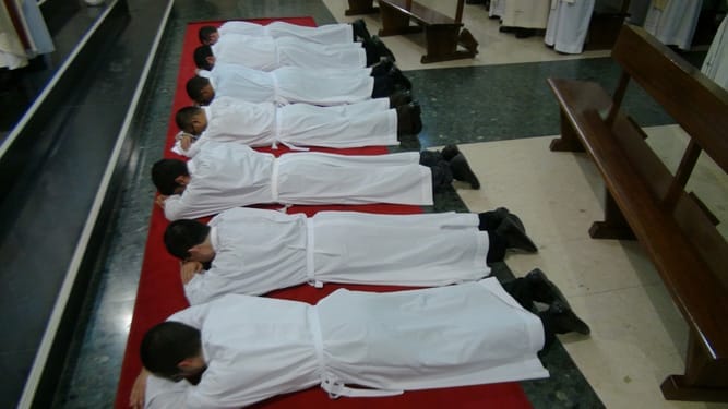 Sete agostinianos recoletos, procedentes de cinco países, são ordenados diáconos em uma festa agostiniana