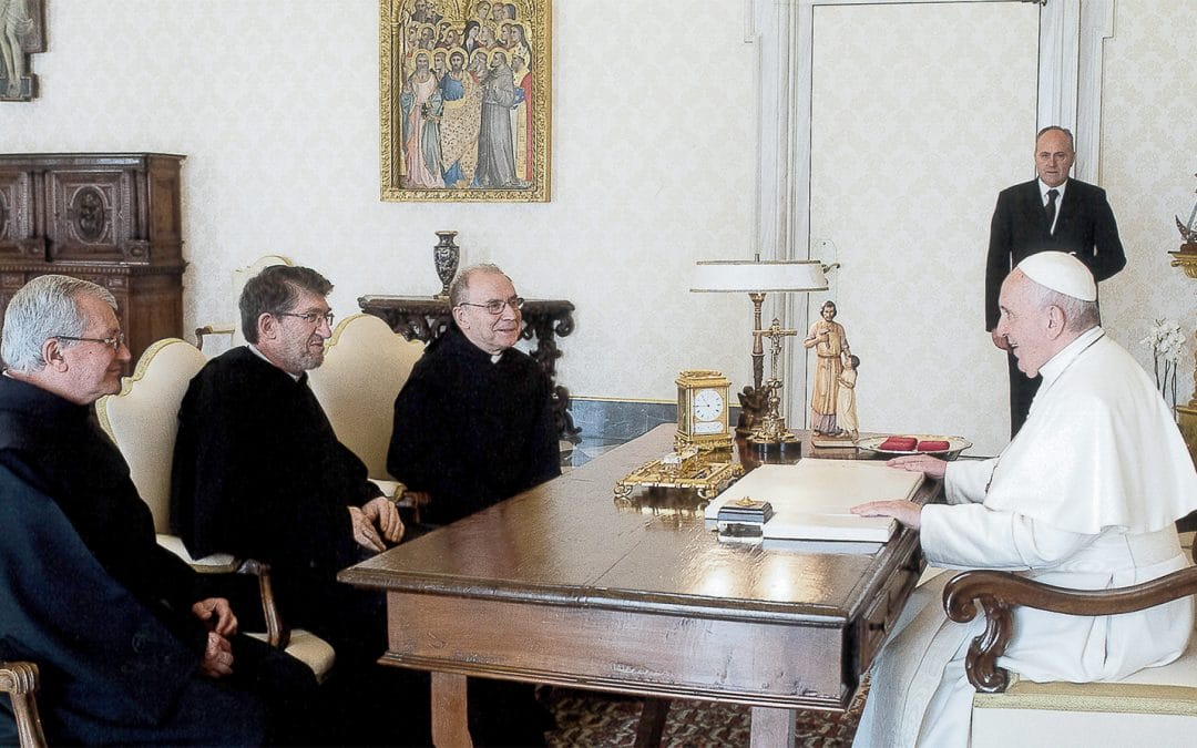 Pope Francis receives the priors general of the Augustinian family