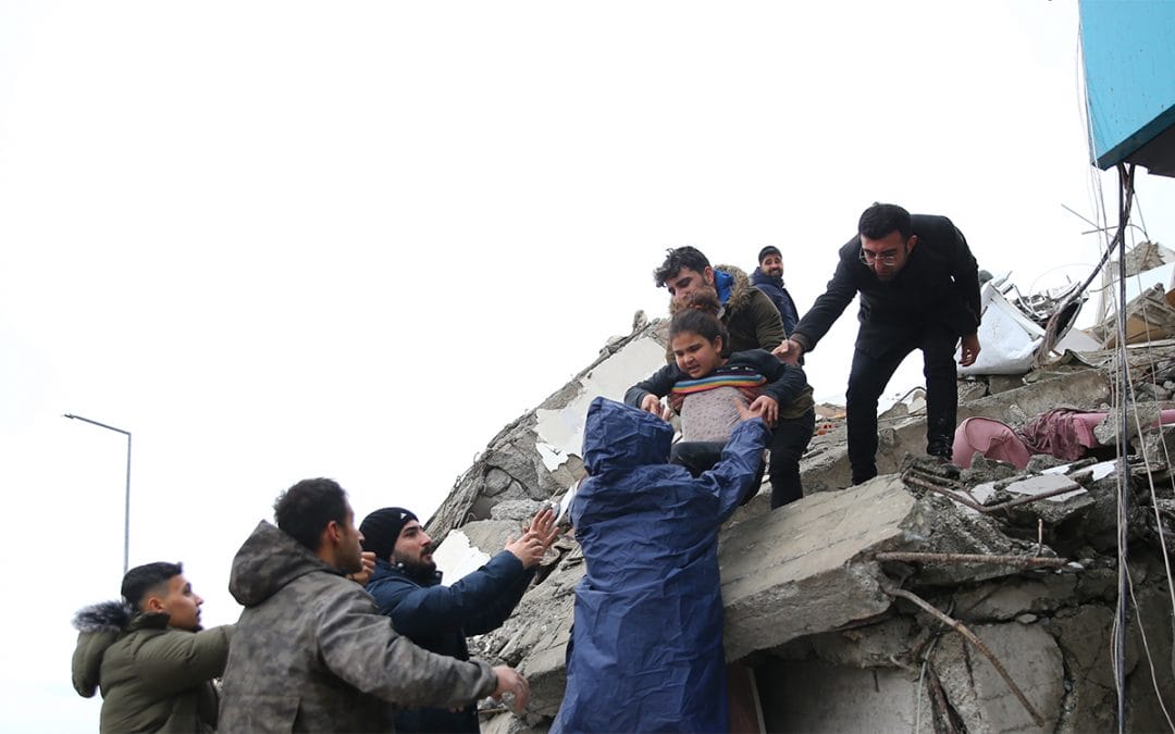 With the victims of the earthquake in Turkey and Syria